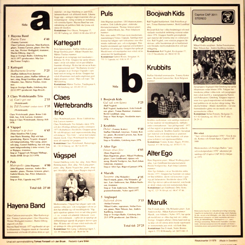 Matz Nilsson, diskografi, CD.